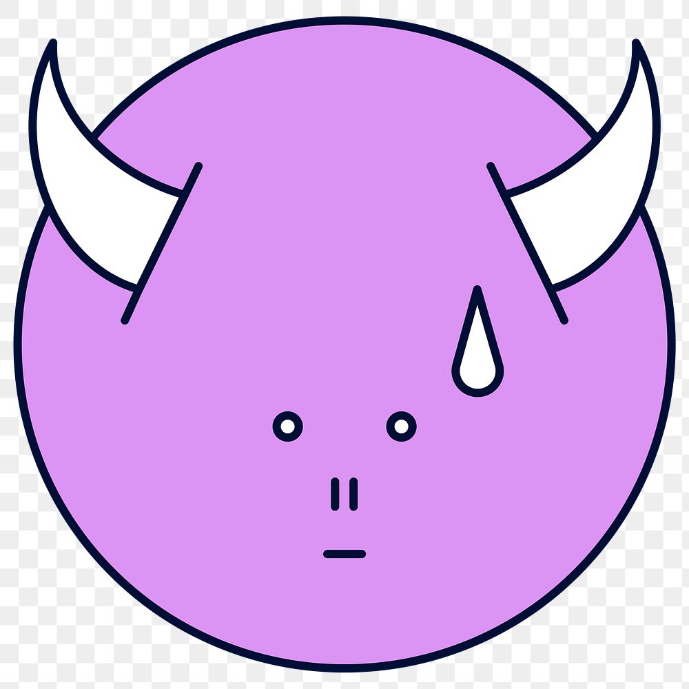Funky purple devil monster emoji Free PNG Sticker rawpixel
