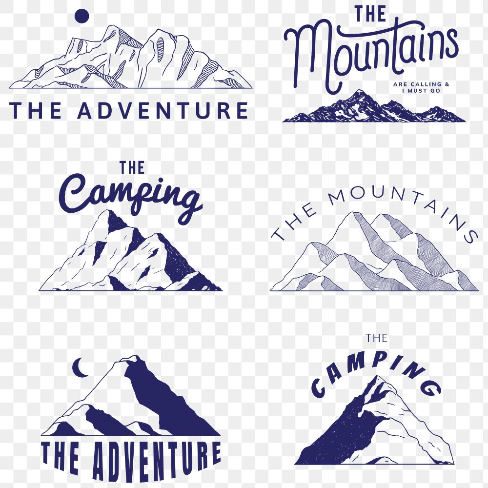 Mountain shapes for logo transparent png