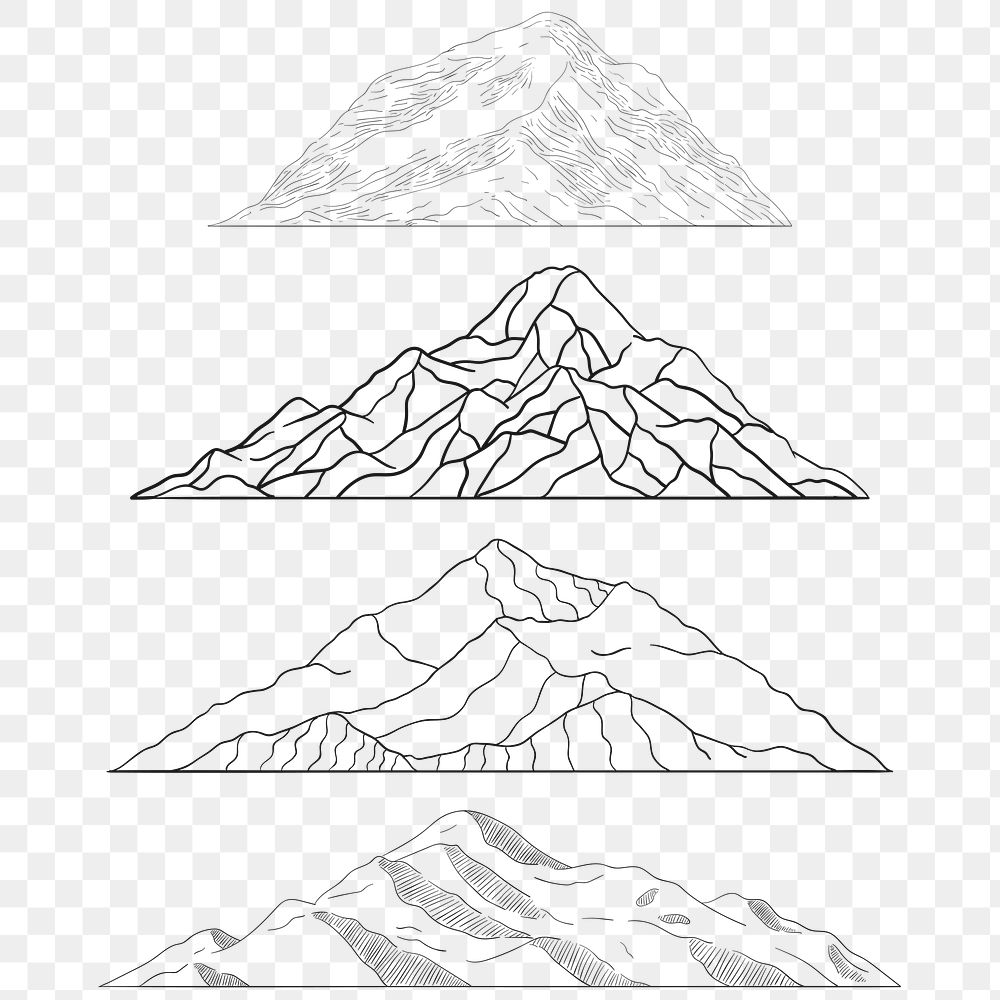 Mountain shapes for logo transparent png