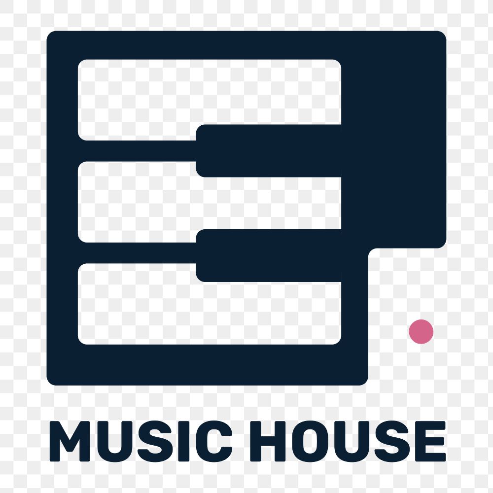 Png piano key music logo minimal design