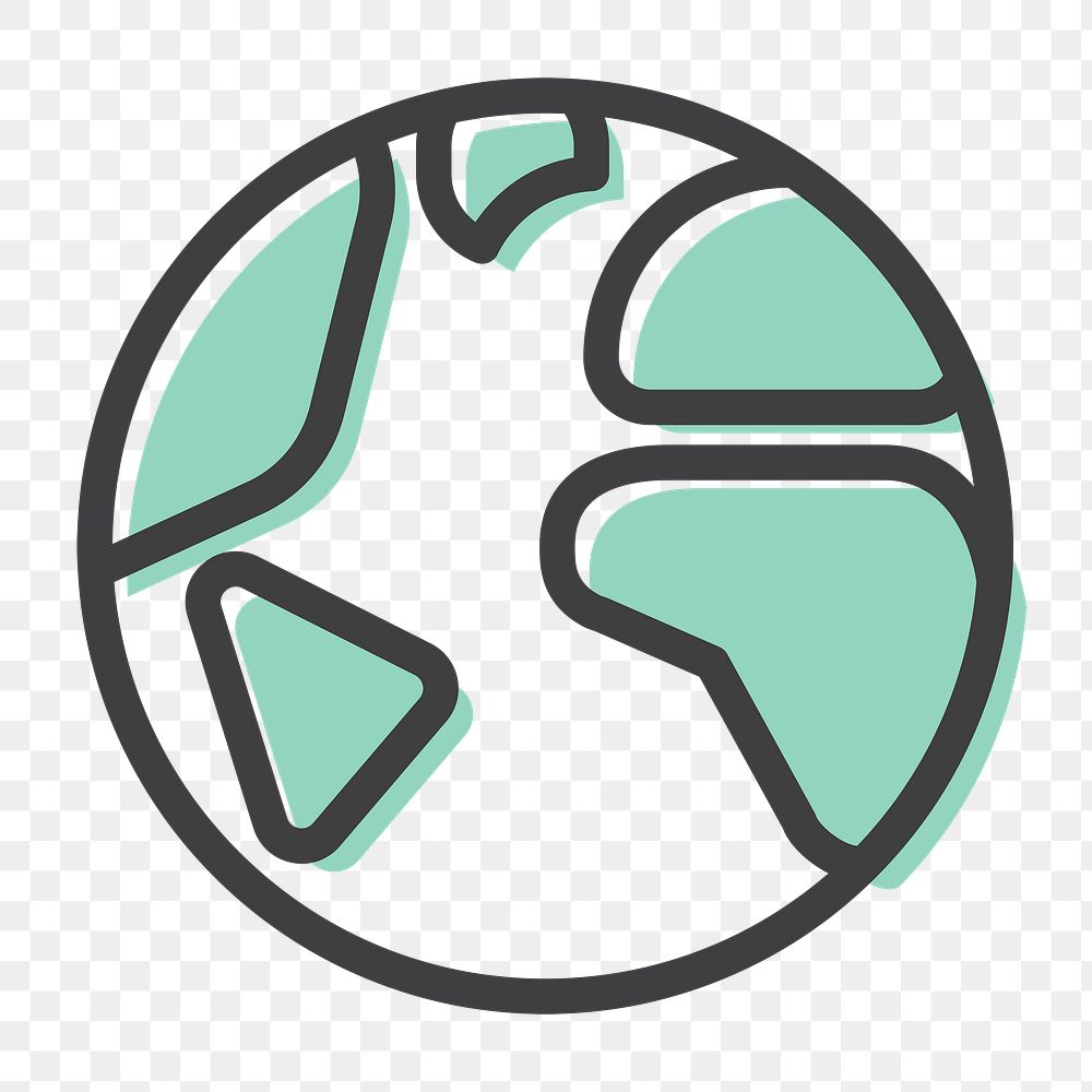 Globe png environment green icon in simple line