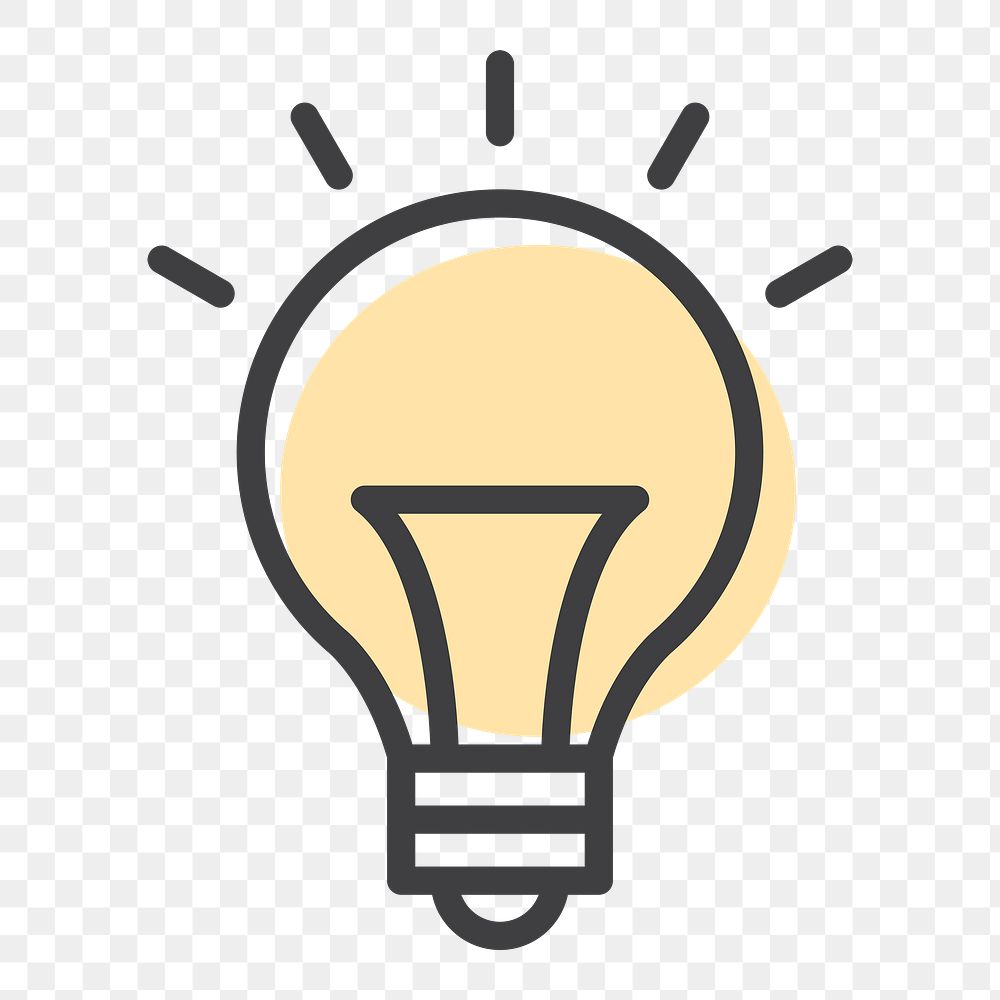 Png light bulb icon for world environment day in simple line