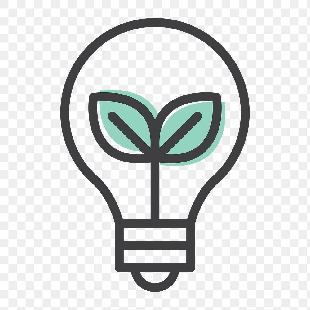Png light bulb icon for power conservation campaign day in simple line
