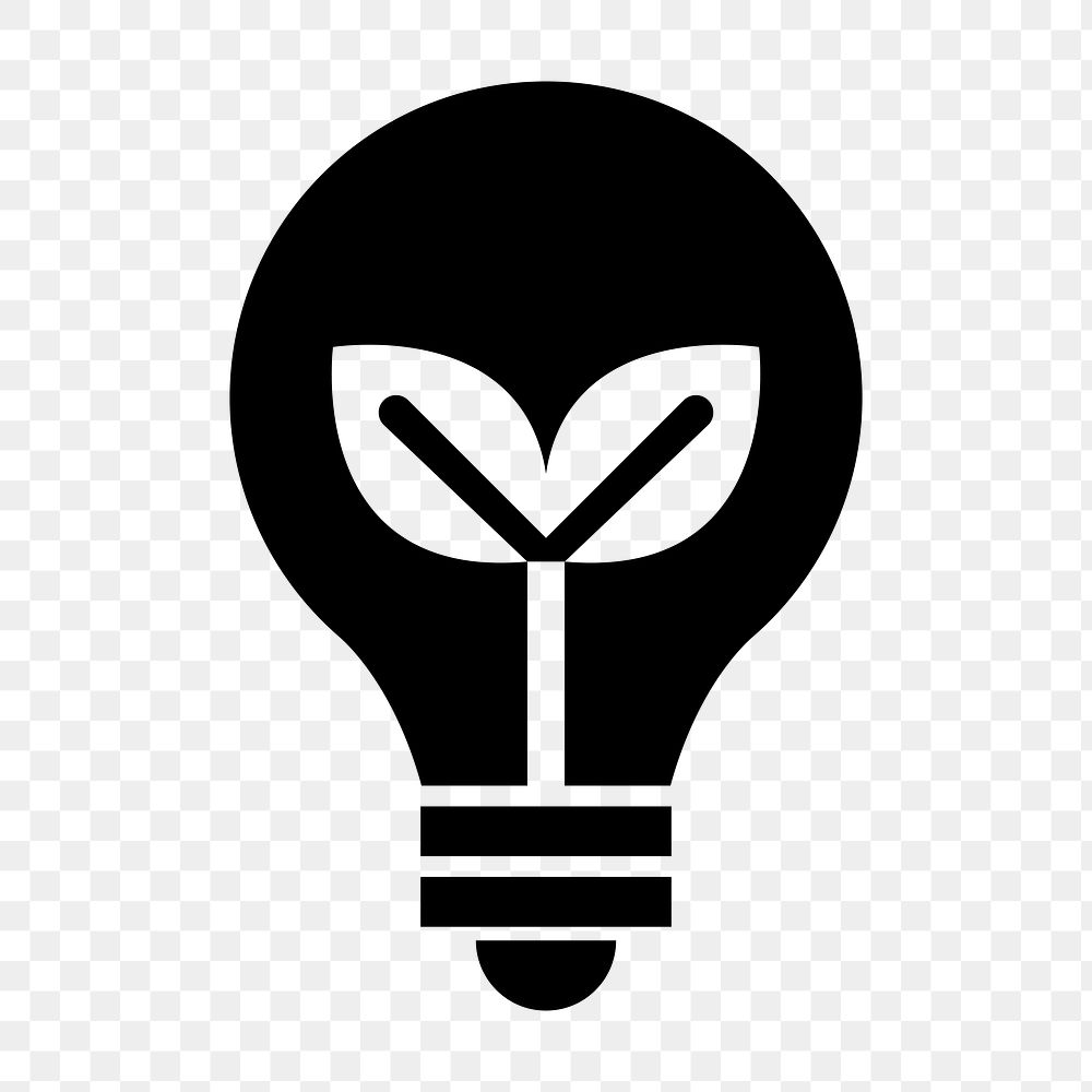 Png light bulb icon environment for business in flat graphic
