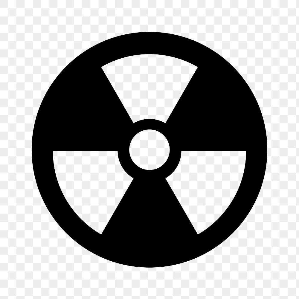 Radiation png icon hazard symbol in flat graphic