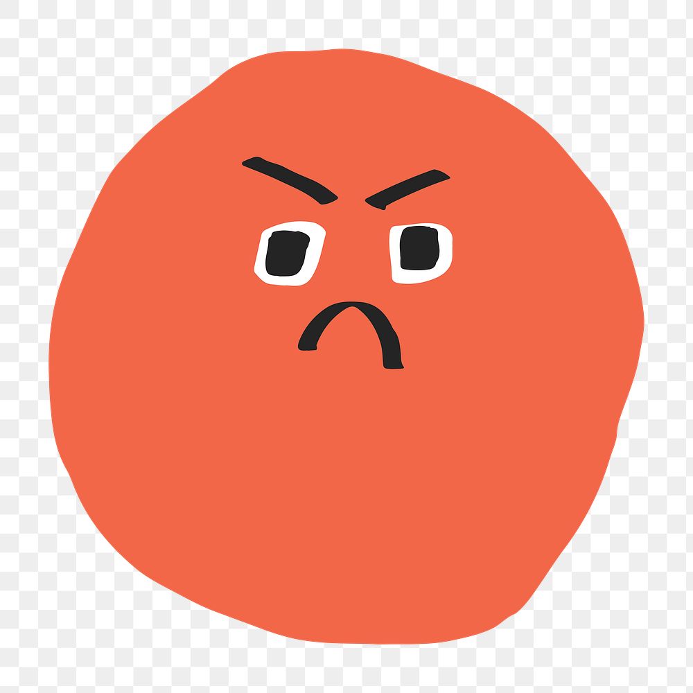 PNG angry face sticker cute | Premium PNG Sticker - rawpixel