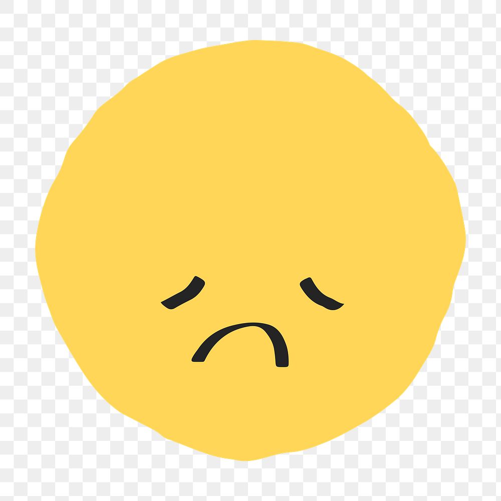 PNG disappointed face sticker cute doodle emoticon
