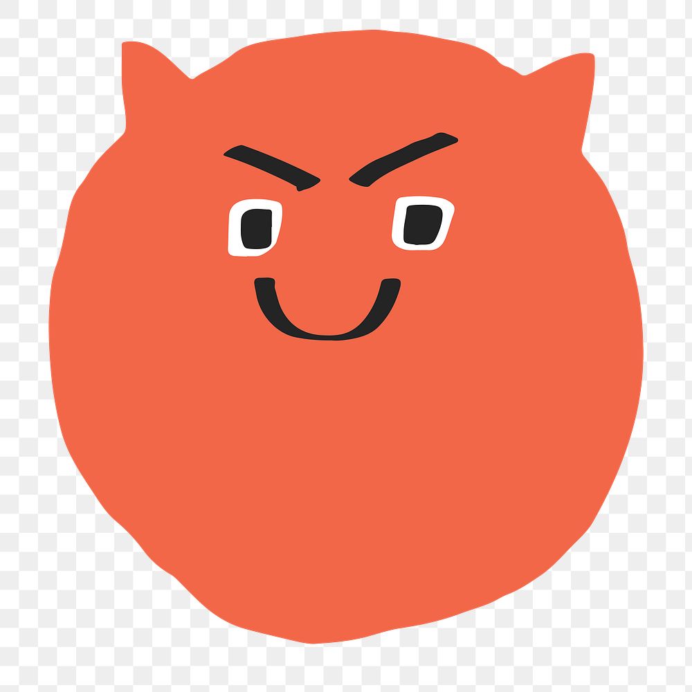 PNG devil face sticker doodle emoji icon
