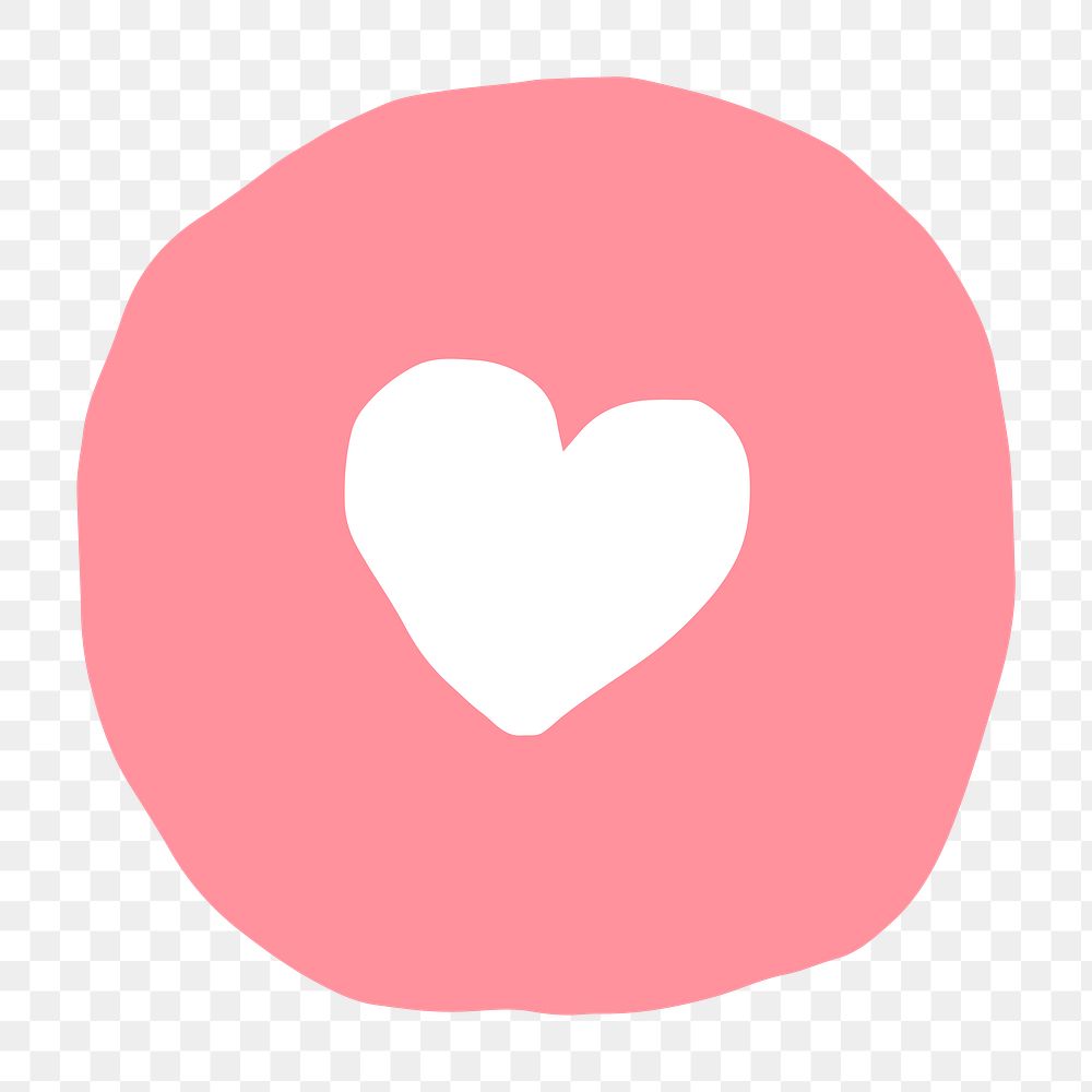 PNG heart button sticker cute doodle emoticon