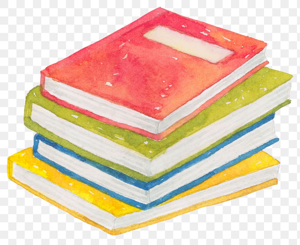 PNG textbook watercolor education graphic journal sticker