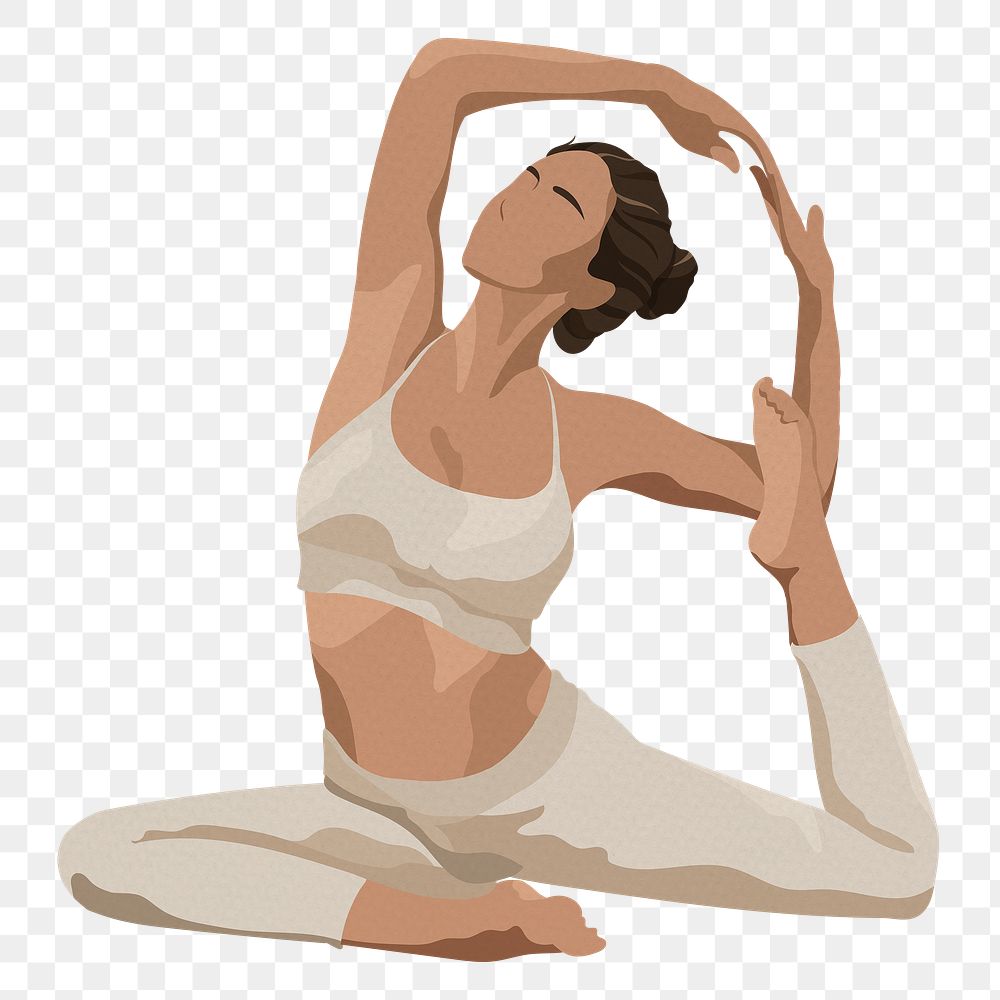 Yoga png mermaid pose sticker in minimal style
