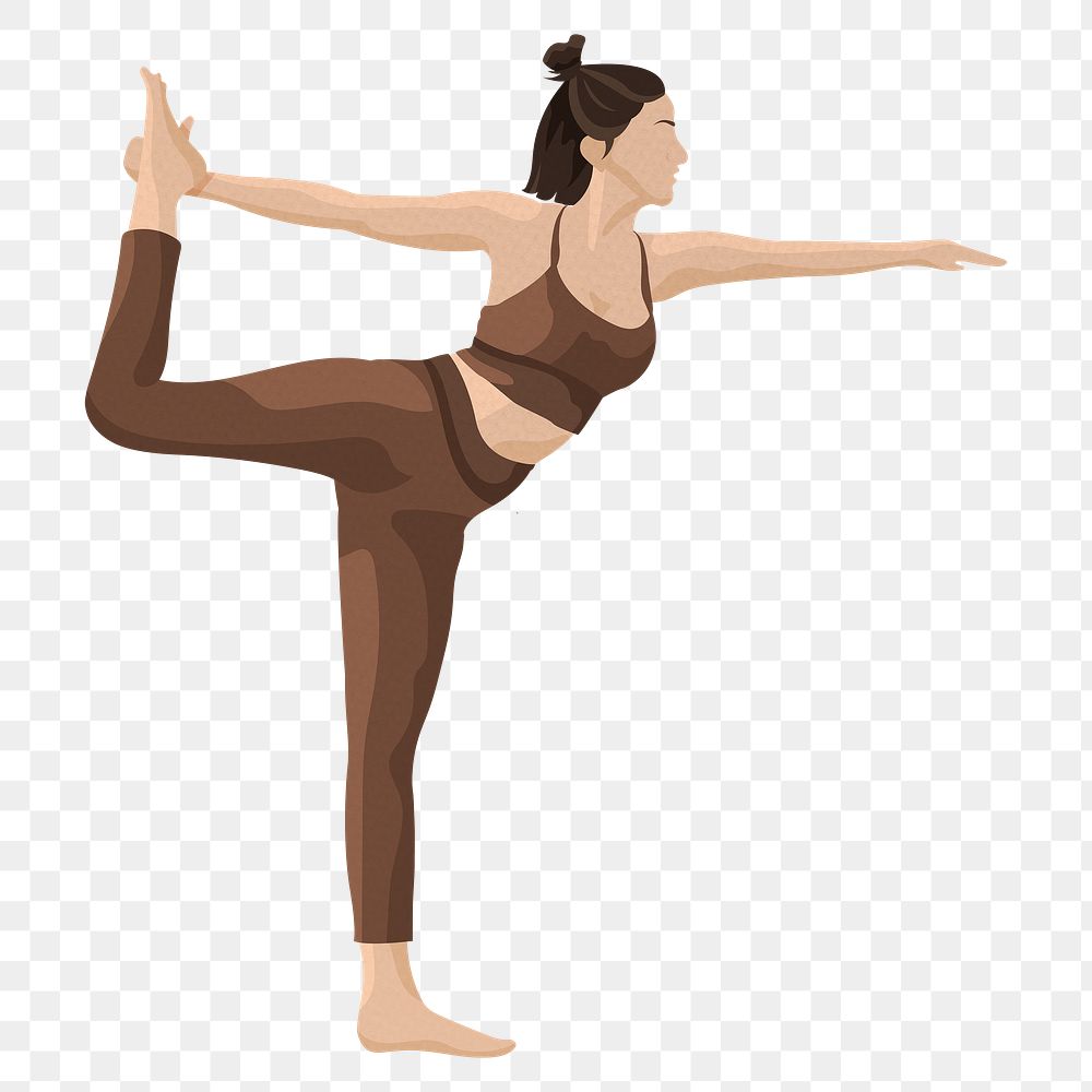 Yoga png dancer pose sticker in minimal style