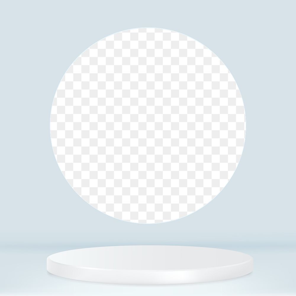 Png blue product backdrop with transparent circle