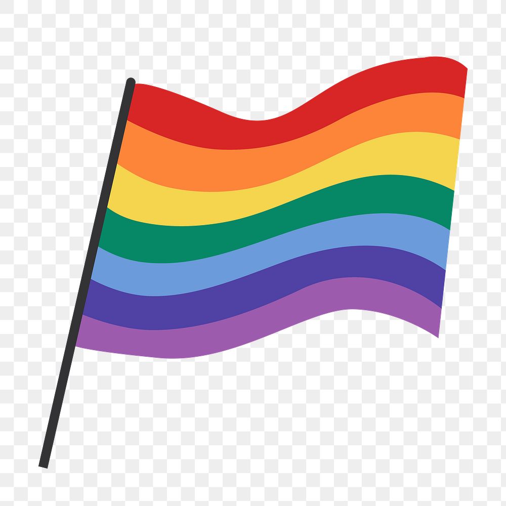 Rainbow flag png for LGBTQ pride month concept