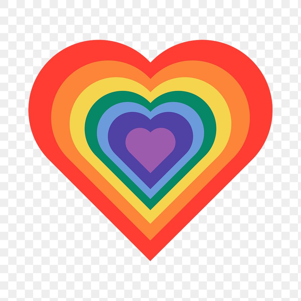 Rainbow heart png for LGBTQ pride month concept