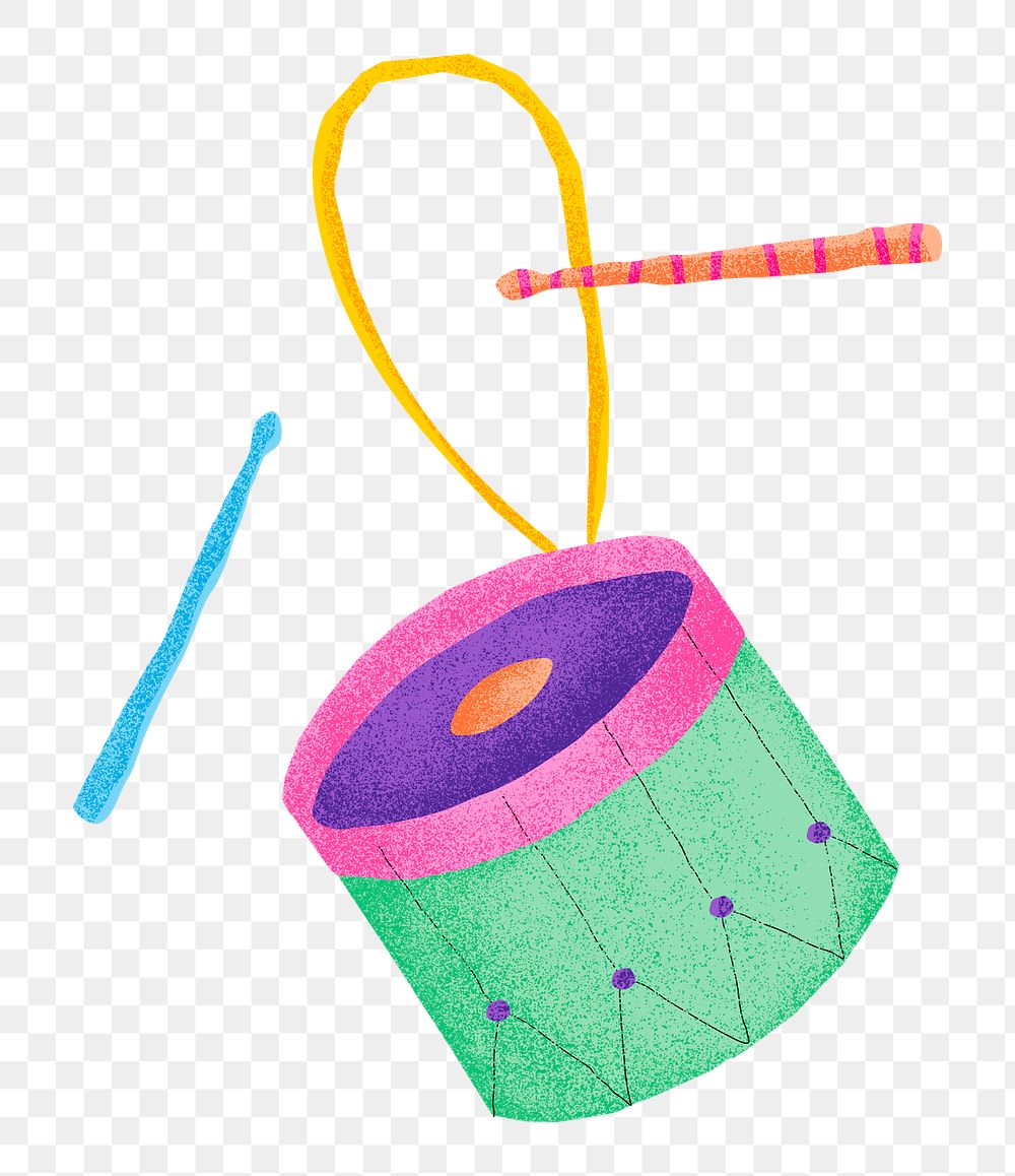 Drum png sticker colorful instrument illustration