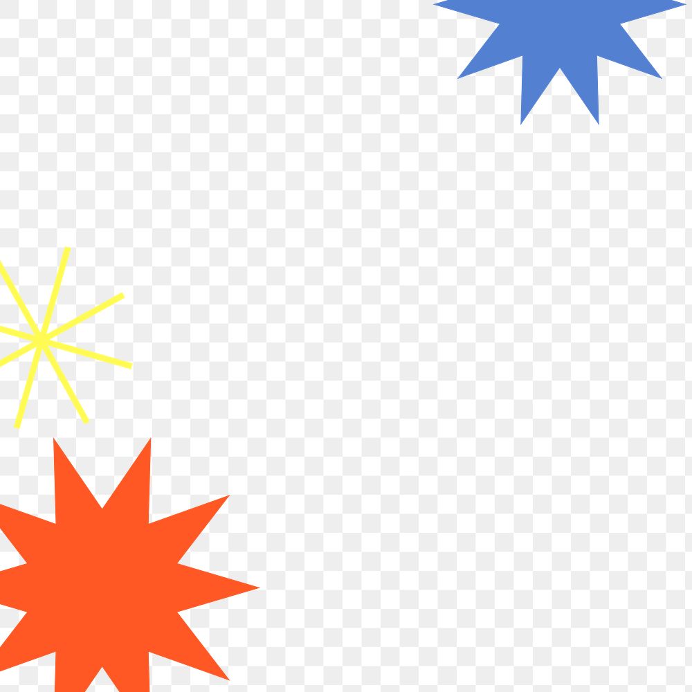 Abstract png memphis border background with geometric shapes