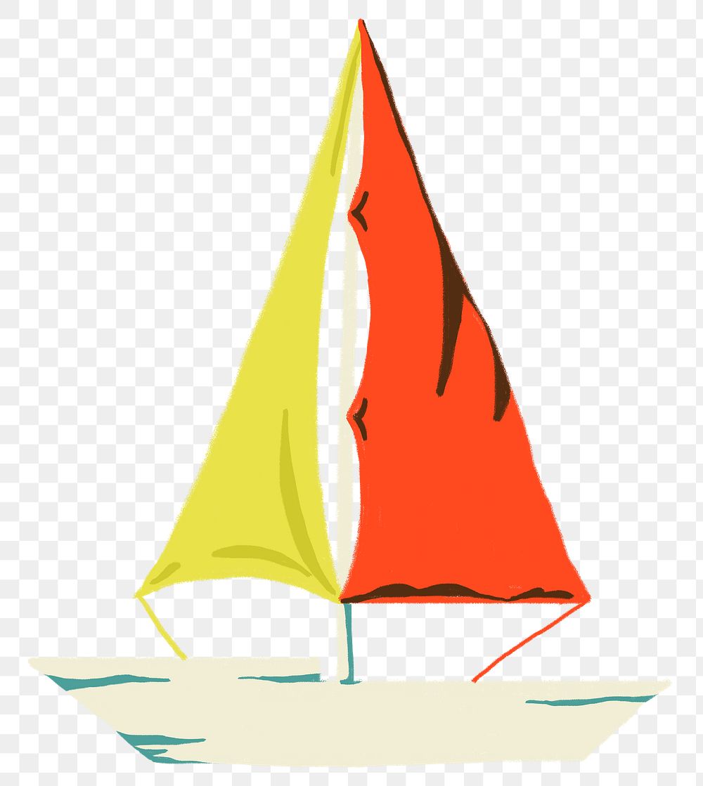 Tropical sailboat sticker png in summer vacation theme