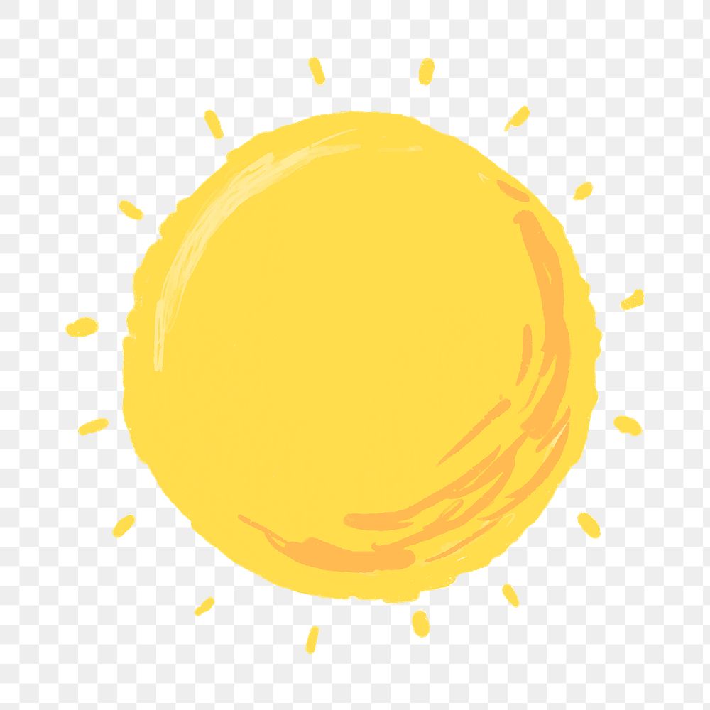Hand drawn sun element png cute sticker