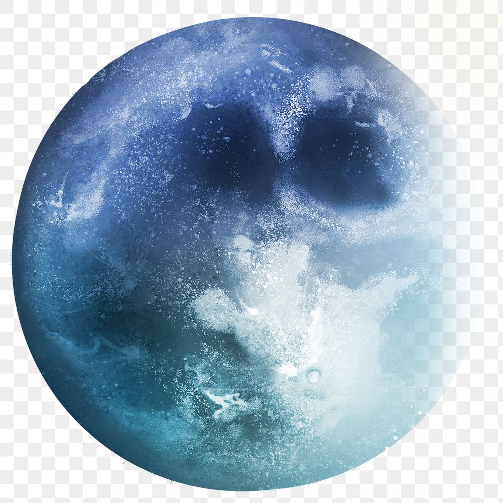 Png blue moon design element