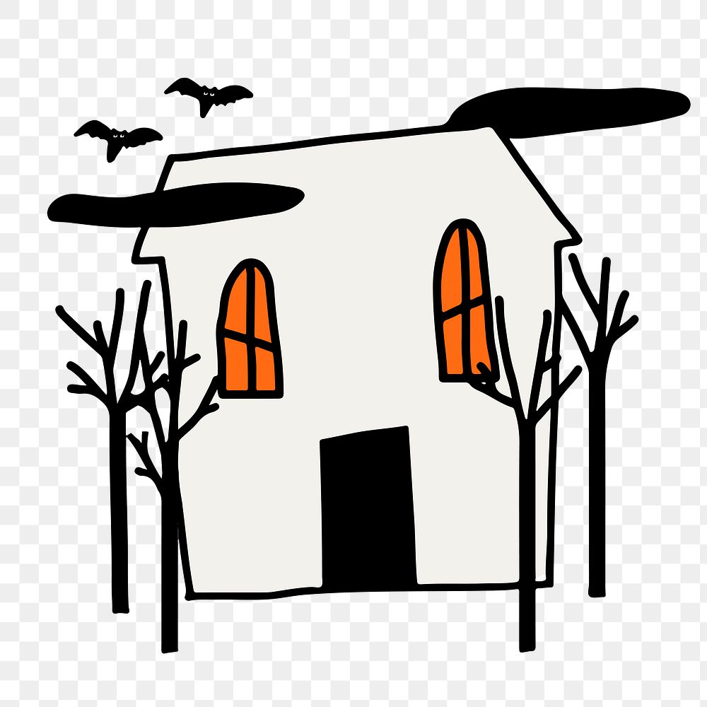 Haunted house png halloween  sticker cute doodle