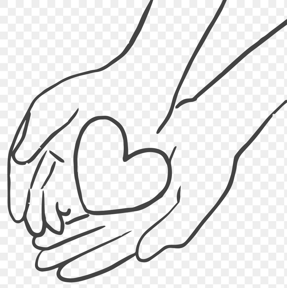 Charity png doodle hands giving heart