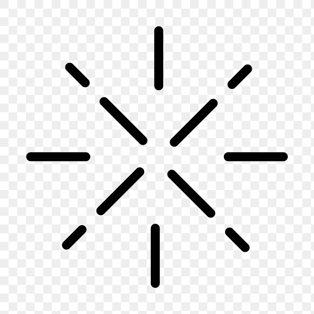 Burst png web UI icon in outline style