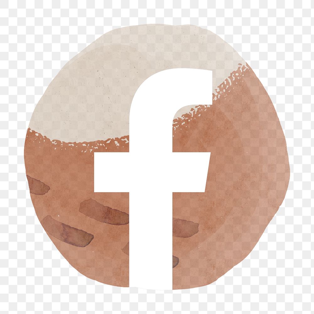 PNG Facebook app icon with a watercolor graphic effect. 2 AUGUST 2021 - BANGKOK, THAILAND