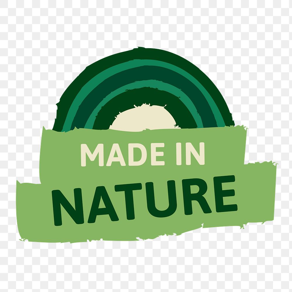 Png made in nature sticker for healthy diet food marketing campaign