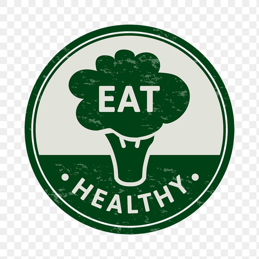 Png eat healthy badge sticker for food marketing campaign