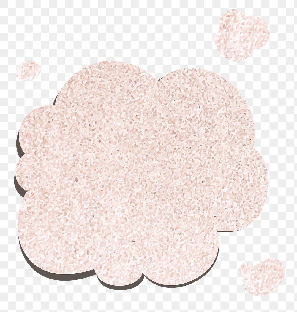Thought bubble png sticker in pink glitter texture style