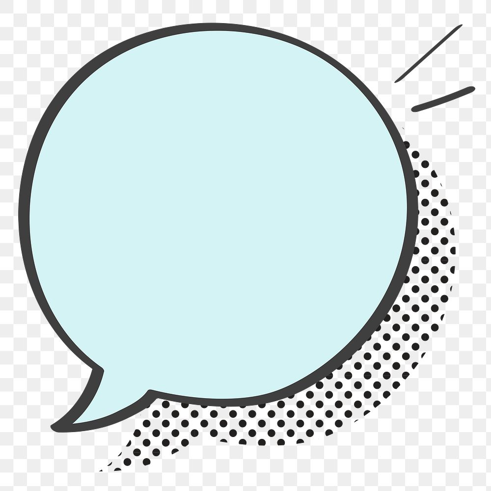 Speech bubble png sticker, cartoon halftone style