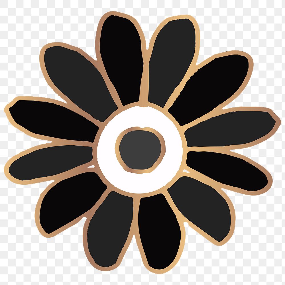 Black Mandala oriental symbol png sticker hand drawn