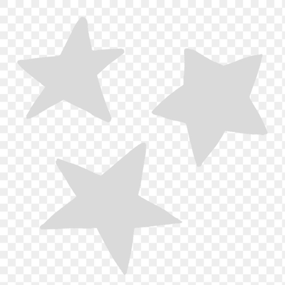 Space stars gray png cute doodle sticker