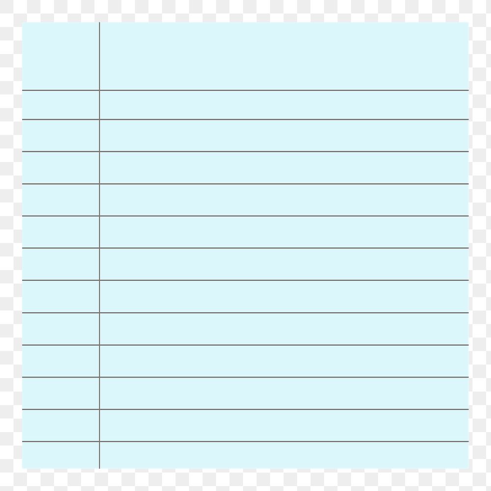 Blank blue lined notepaper png design sticker