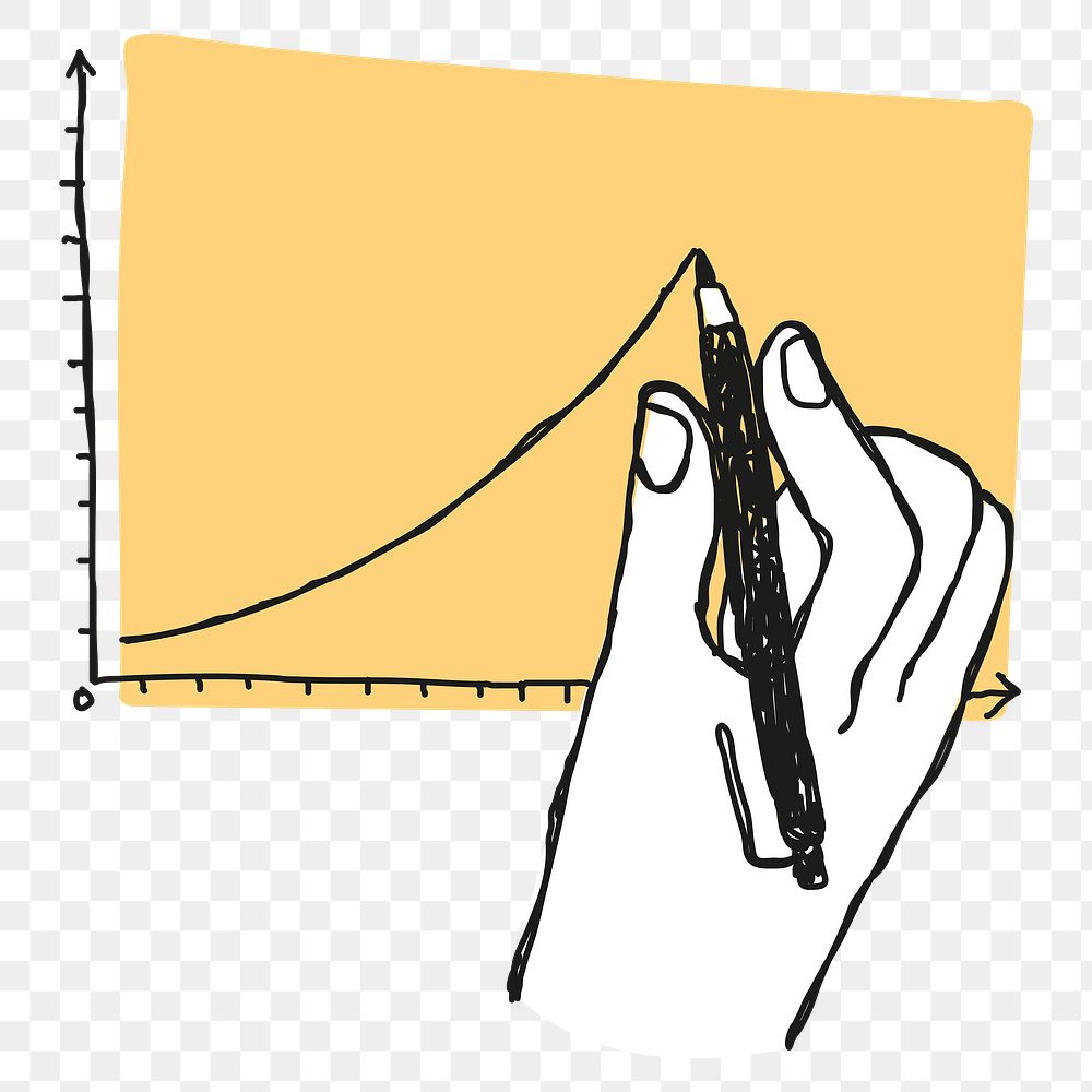 Hand drawing line graph png business doodle clipart