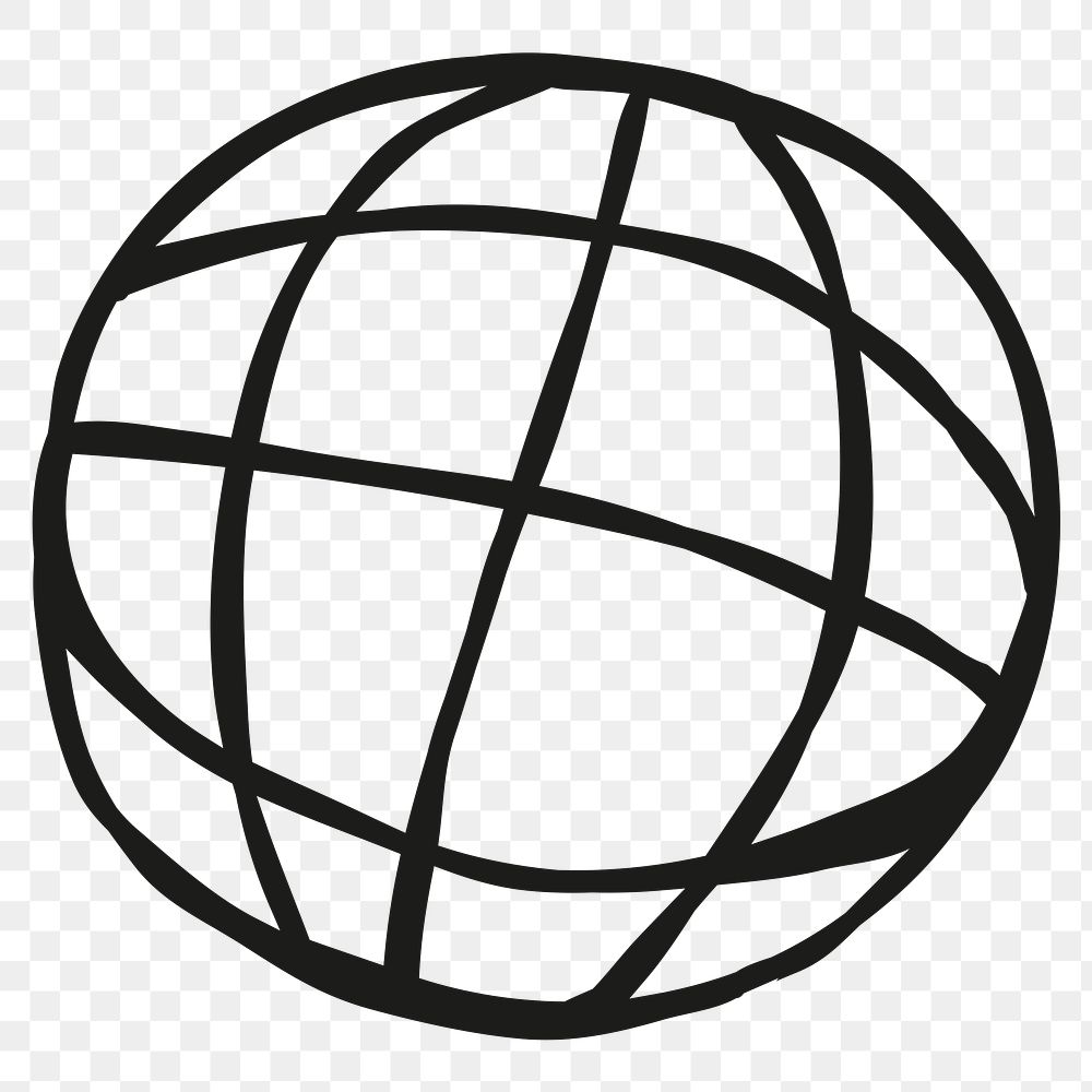 Black globe symbol transparent png sticker
