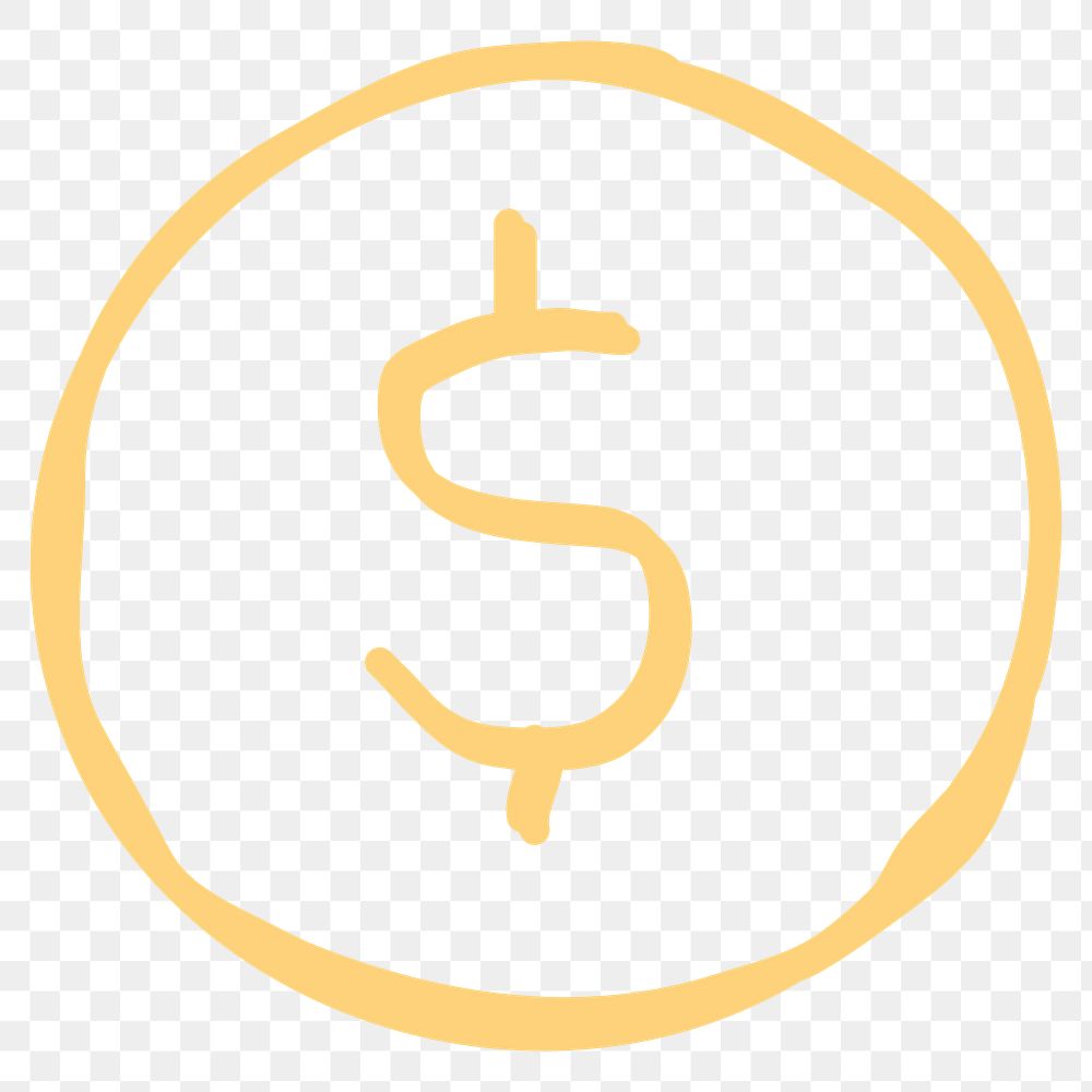 Yellow dollar symbol transparent png clipart