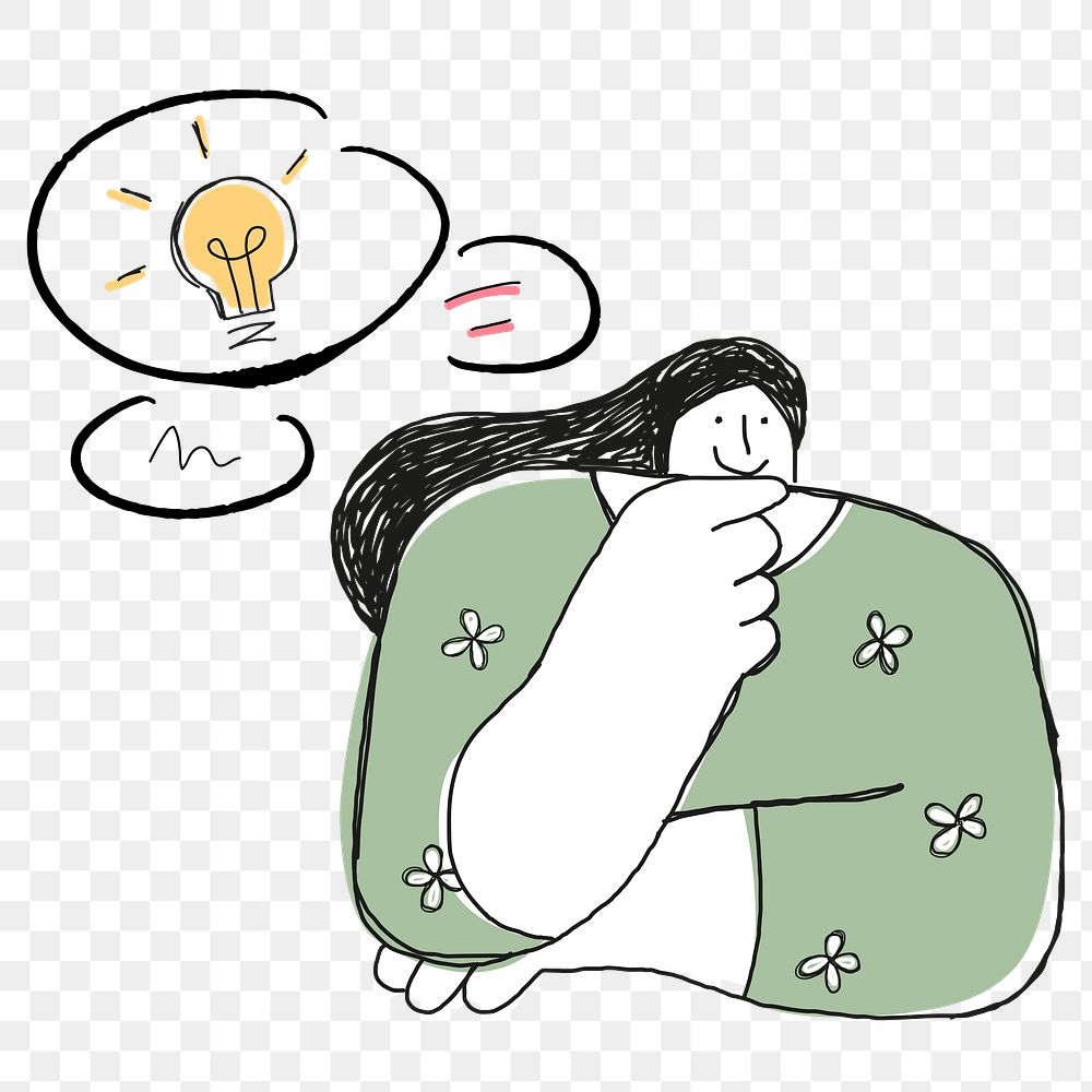 Woman with an idea transparent png