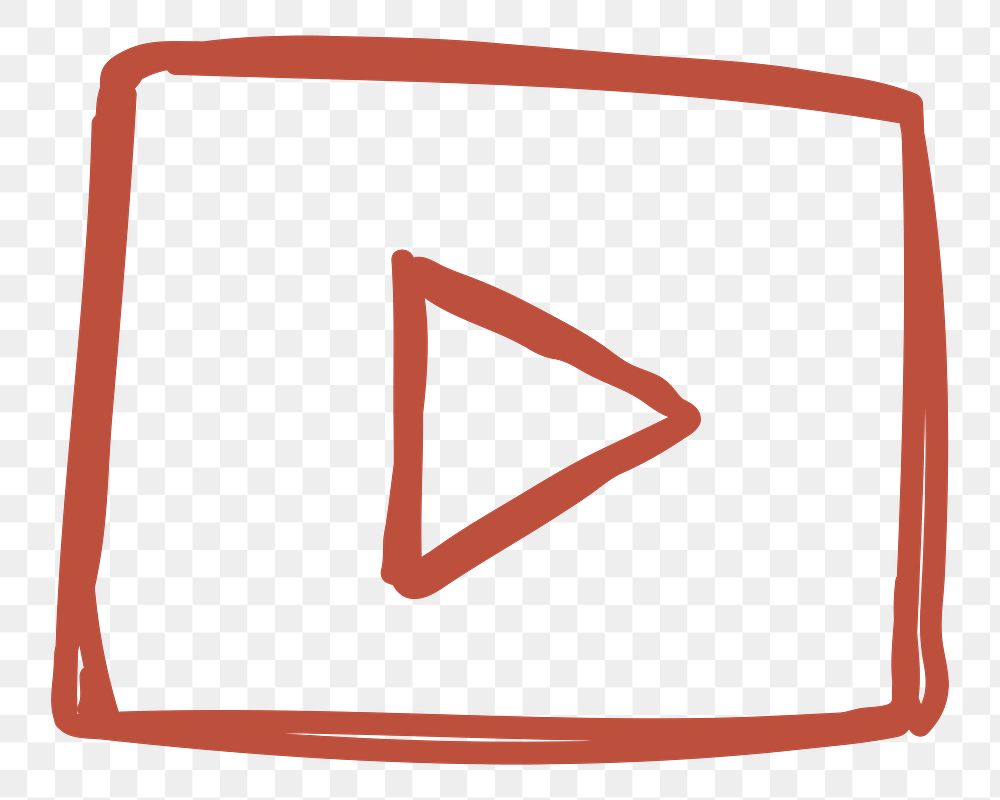 Red video player png doodle icon
