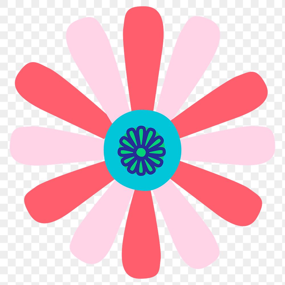 Colorful paisley ornamental png flower sticker