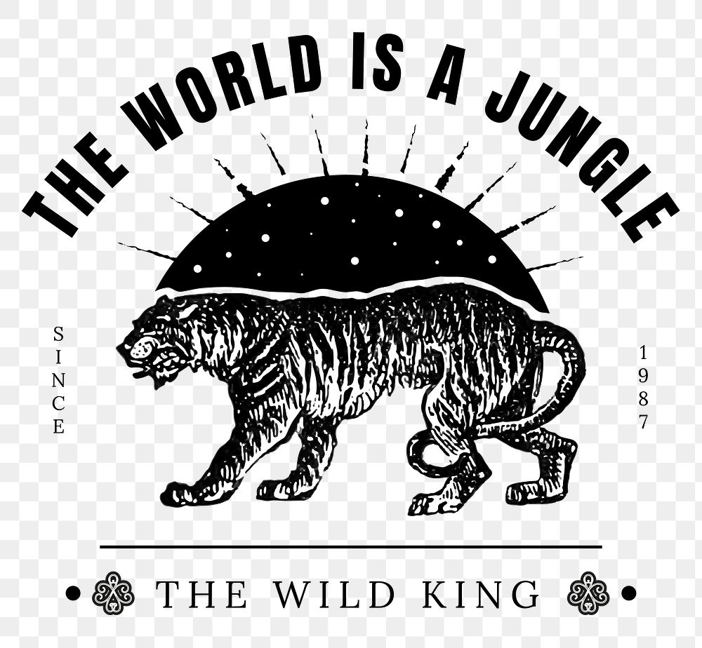 Vintage tiger badge png small business logo