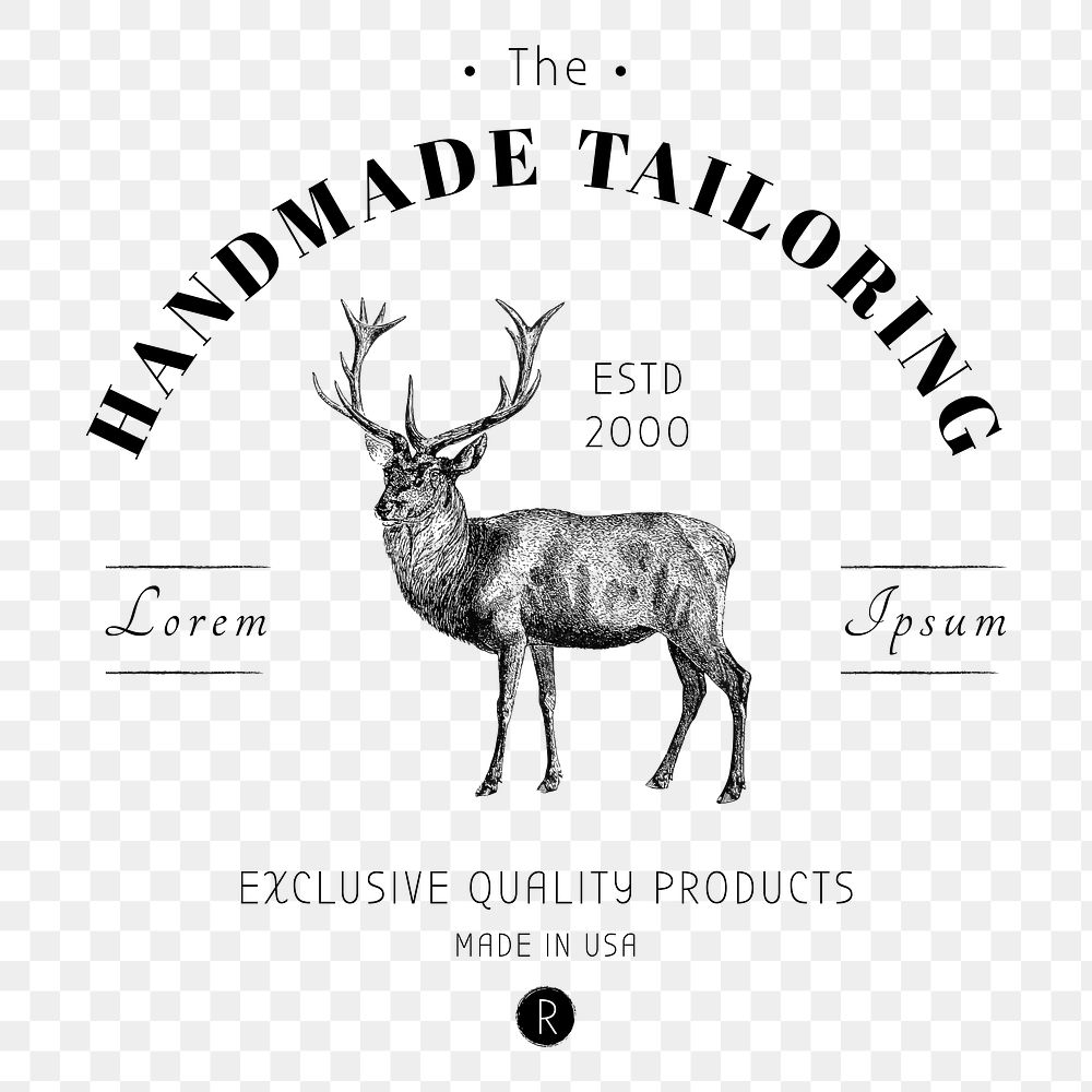 Vintage handmade tailoring png logo business badge