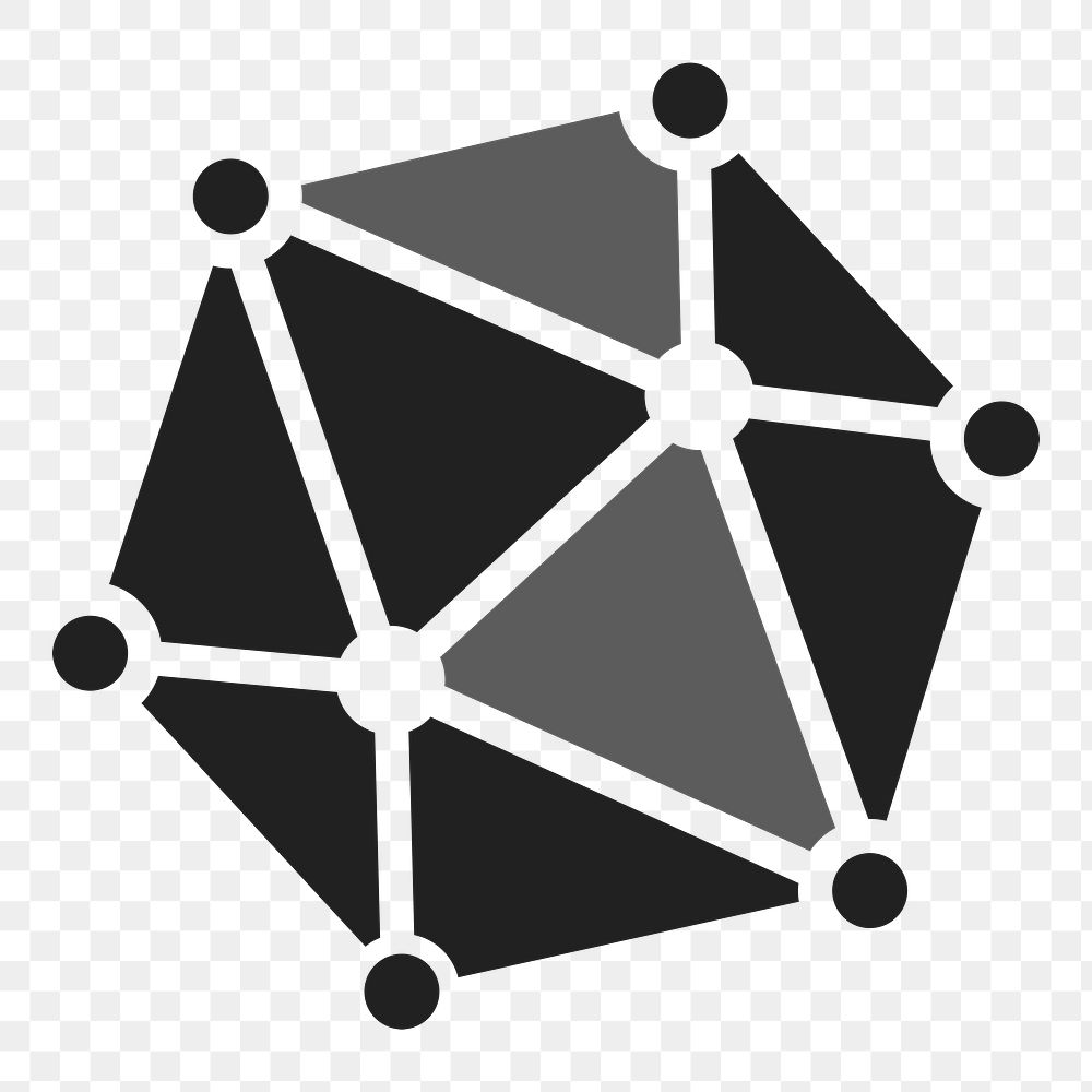 Gray molecule logo png technology icon design