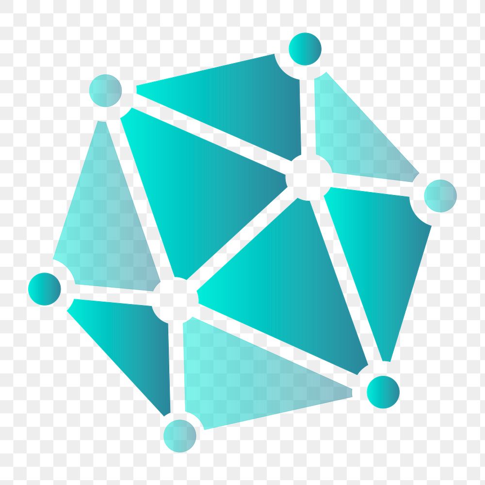 Gradient molecule logo png technology icon design