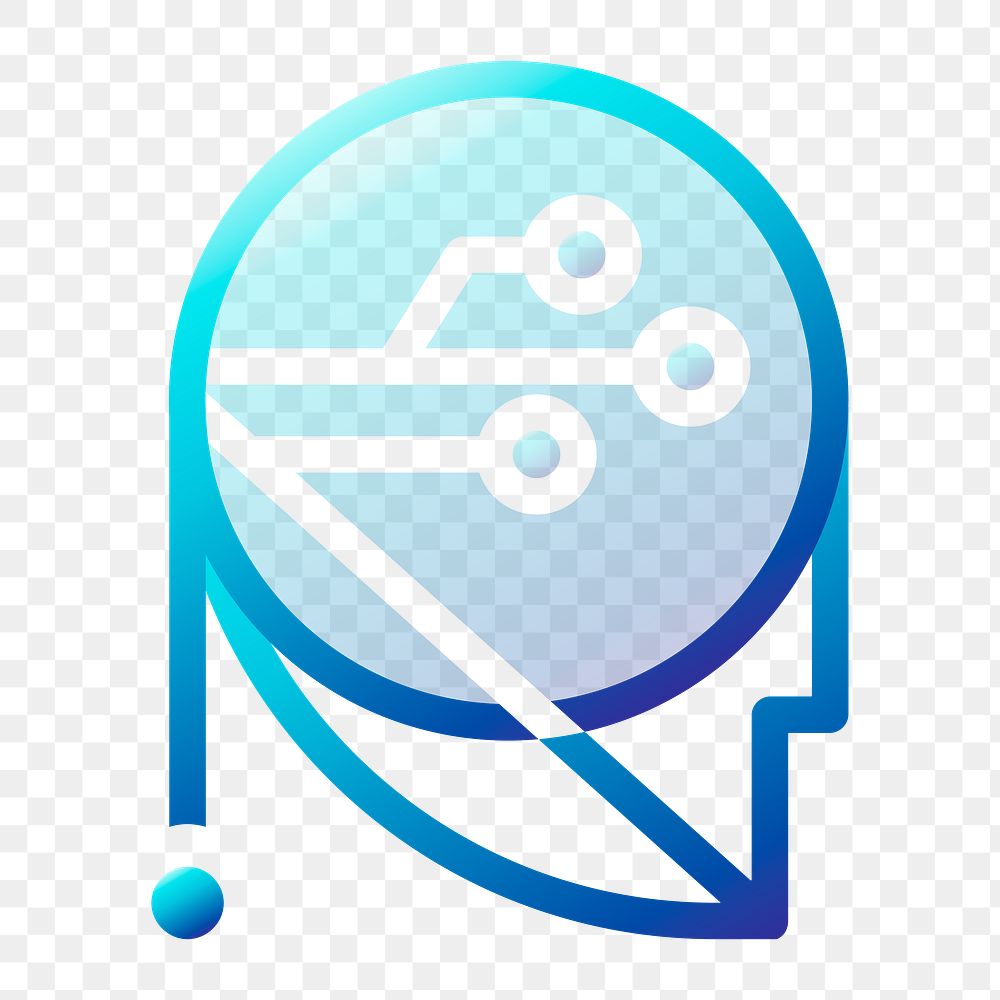 Gradient robotic badge png icon design