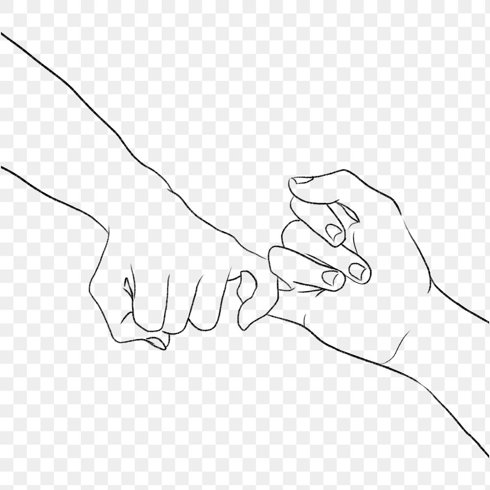 Romantic couple pinky promise png illustration