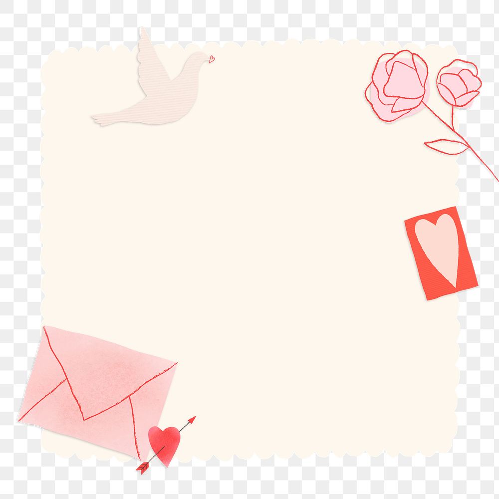 Cute Valentine decorated frame png
