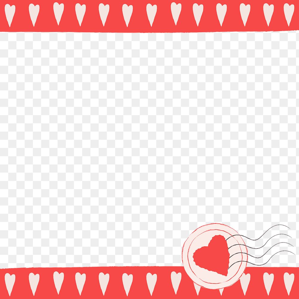 Cute heart decorated frame png