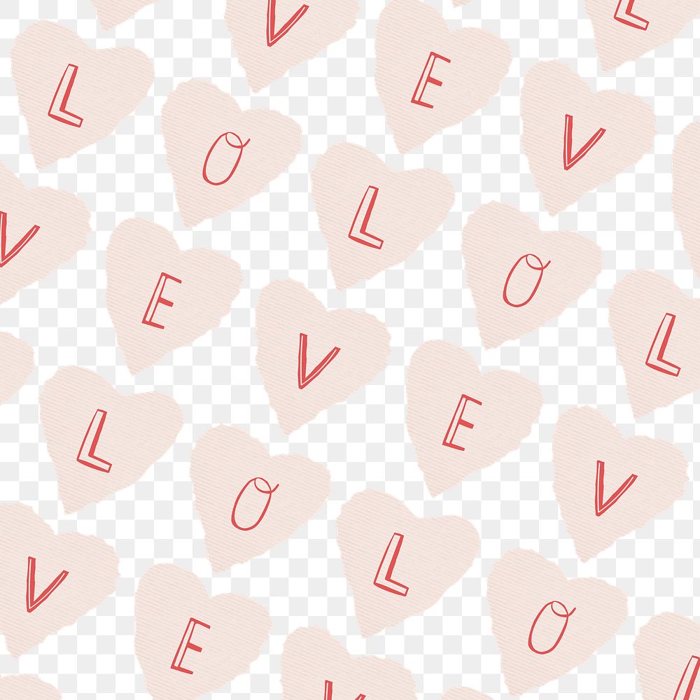 Love pattern background png in transparent background